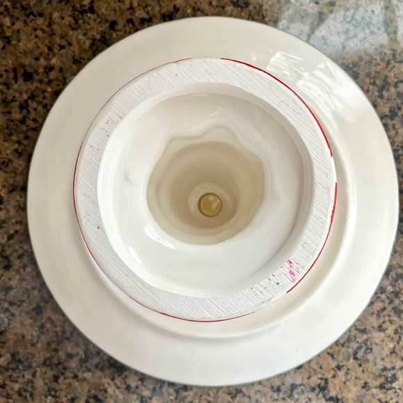 Mud Pie Red and White Santa Cake Stand Serveware - Picture 4 of 8